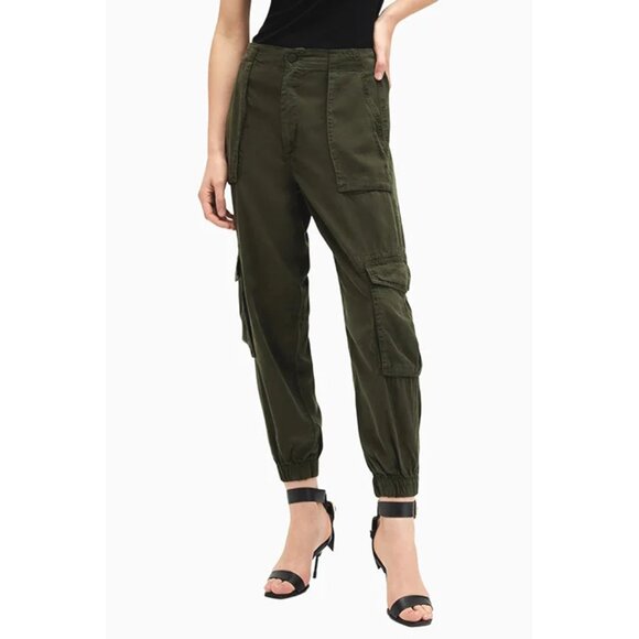 NWT AllSaints Freda Tensel Cargo Trousers Joggers Sz 0 - Picture 1 of 12